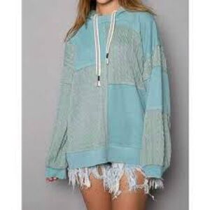 POL Light Blue Long Sleeve Hoodie